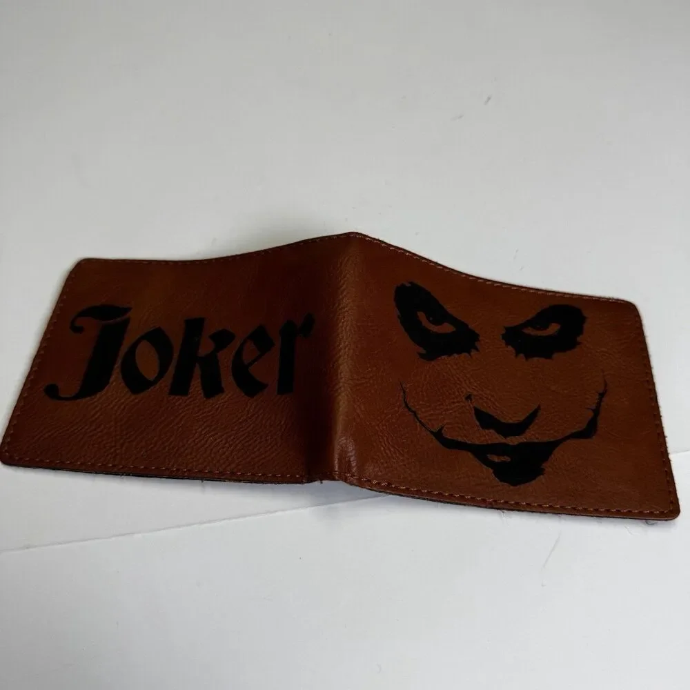 Unbranded Joker Brown Leather Bi-Fold Wallet
